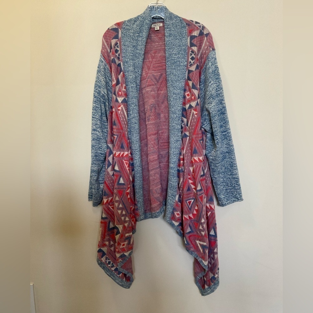 Lucky Brand Women's Size 3X Aztec Southwestern Open Long Sleeve Cardigan Sweater